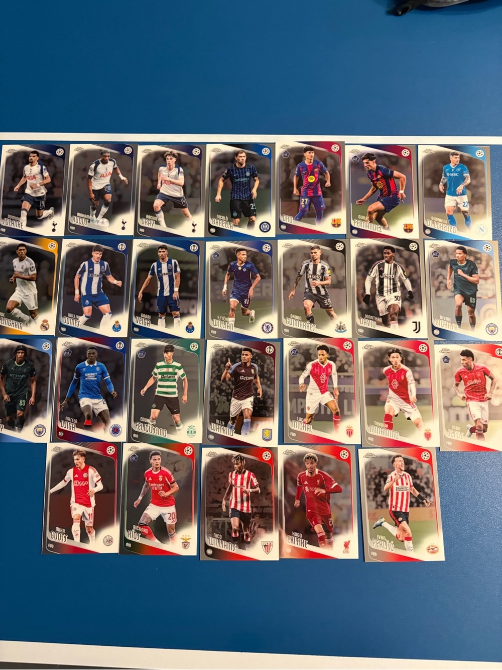 Lot of 26 Topps Chrome UEFA Club Competitions Soccer cards with Rookies